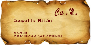Csepella Milán névjegykártya